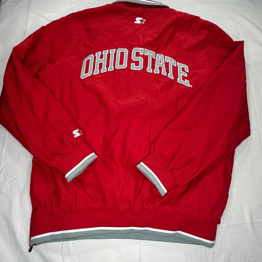 Vintage Starter Ohio State Buckeyes Windbreaker Jacket Red Mens XL 58RUS6117